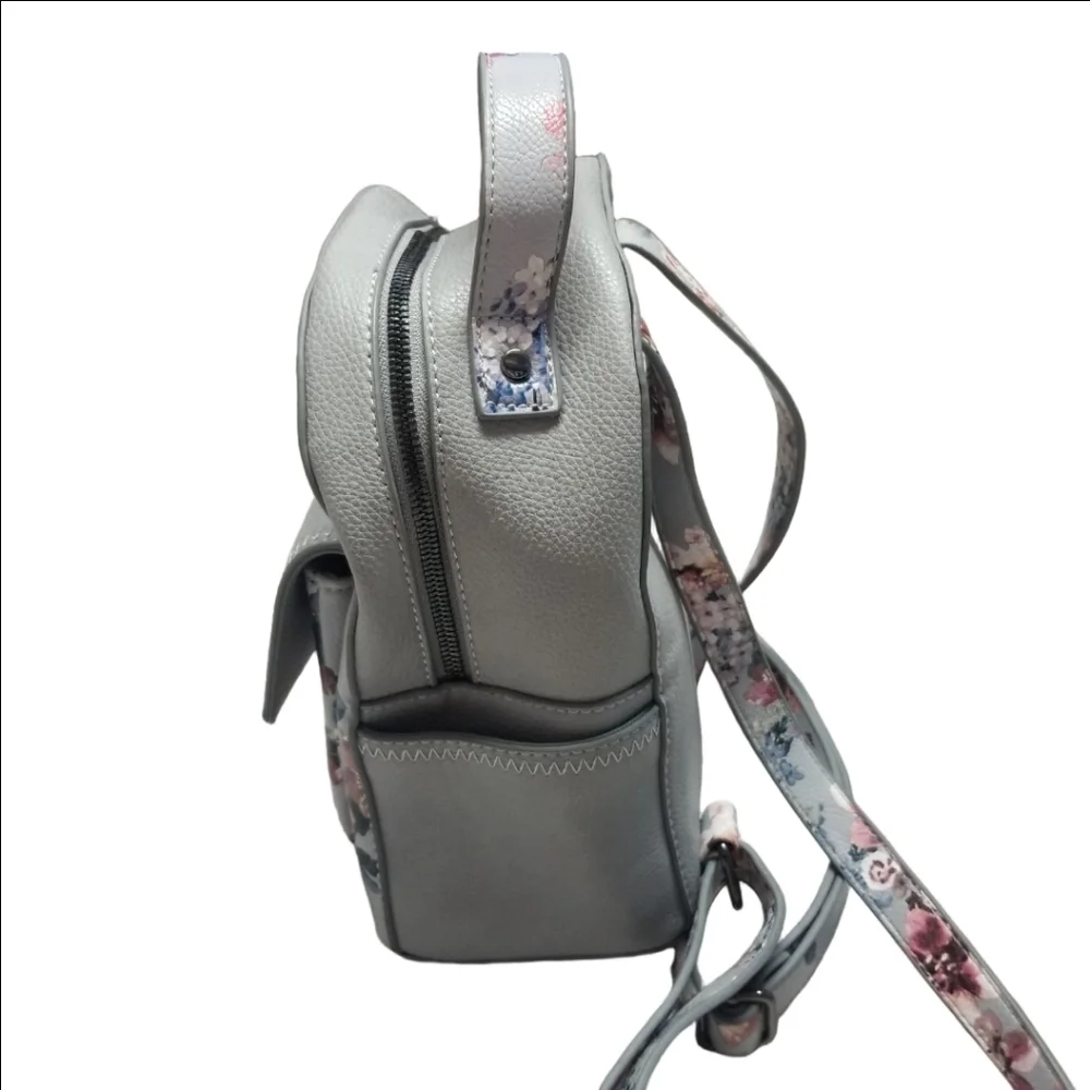 Celine Dion Light Gray Floral Mini Backpack - Picture 3 of 12